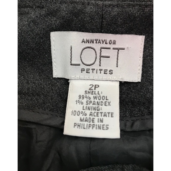 LOFT Petite Gray Wool Pants     2P - Picture 4 of 6